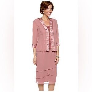 Dana Kay Pink Layered Dress with Jacket